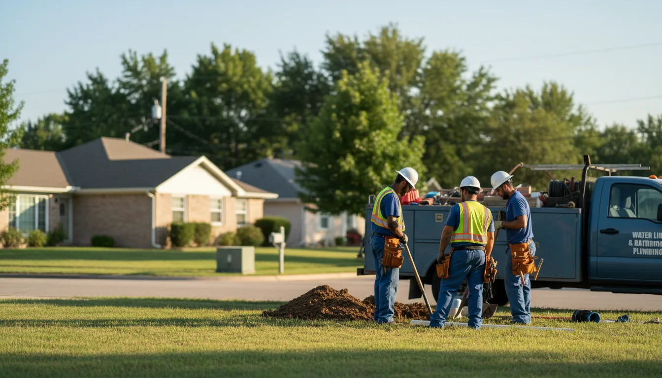 Residential water line and bathroom plumbing service in Texhoma, TX